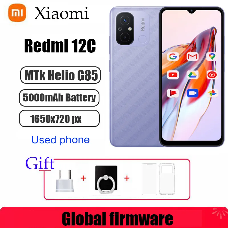 Original Xiaomi Redmi 12C 4G 64G 5000mAh Global firmware High-capacity Battery Helio G85 Octa Core 50MP 6.71'' 4G Used Phone - Imagen 1