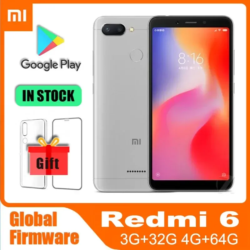 Xiaomi Redmi 6 cheap Smartphone  5.45" Global firmware with googleplay mobile phone MediaTek Helio P22 Global rom used phone - Imagen 1