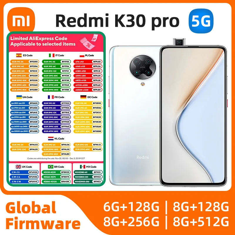 xiaomi redmi k30 pro Android 5G Unlocked 6.67 inch  Screen 8GB RAM 256GB ROM All Colours in Good Condition Original used phone - Imagen 1