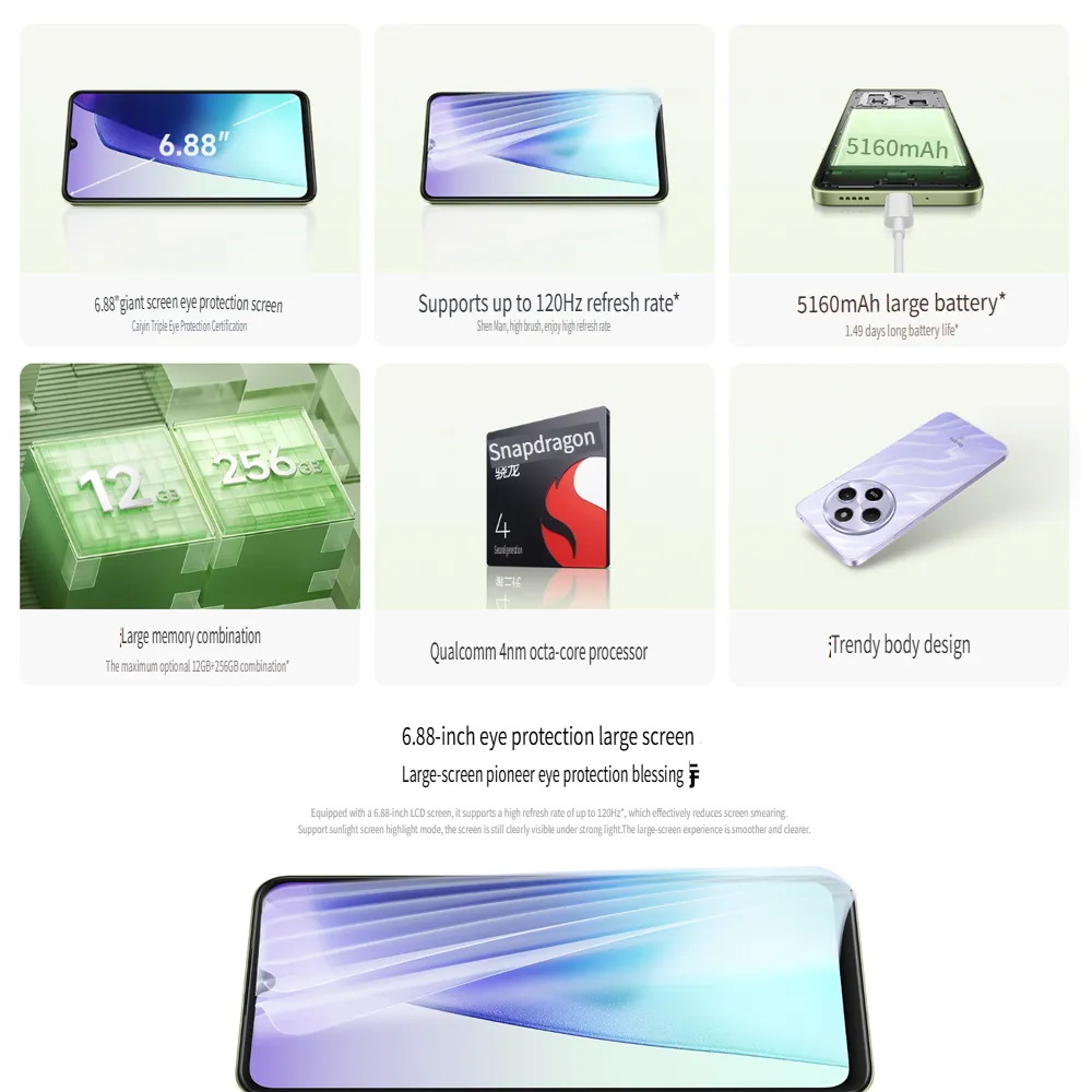 XIAOMI/REDMI 14R smart phone 5G network/three-card slot design (dual Nano SIM card + microSD memory card)/8GB+256GB memory - Imagen 6