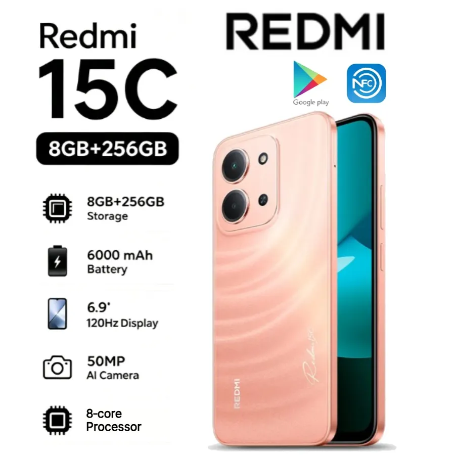 2026 new Xiaomi Redmi15c global edition Redmi15c 5G running memory 8+256GB screen size 6.9 large screen smart Android phone, - Imagen 4