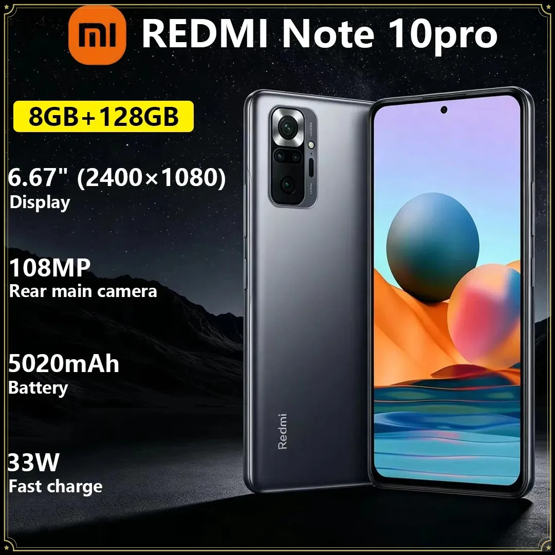 Xiaomi Redmi Note 10pro 108MP Pixel Camera Phone 6.67-inch Display 5020mAh Large Battery Dual-SIM Gaming Smartphone - Imagen 1