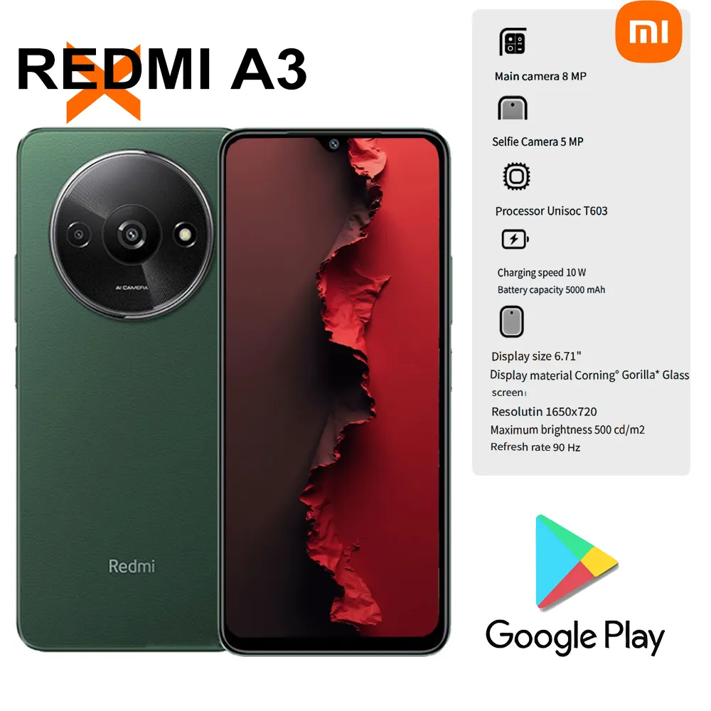 XIAOMI/Redmi A3 4GB+128GB Original smart phone 5000mmAh side fingerprint recognition/facial recognition/GPS positioning/support - Imagen 1