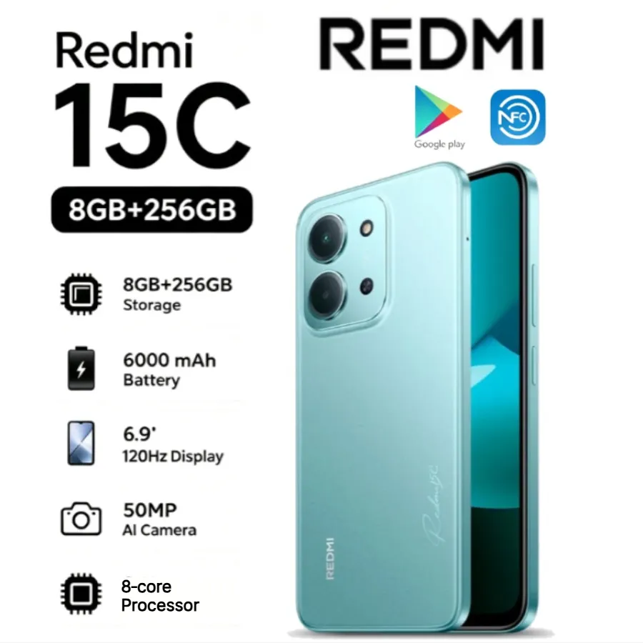 2026 new Xiaomi Redmi15c global edition Redmi15c 5G running memory 8+256GB screen size 6.9 large screen smart Android phone, - Imagen 2