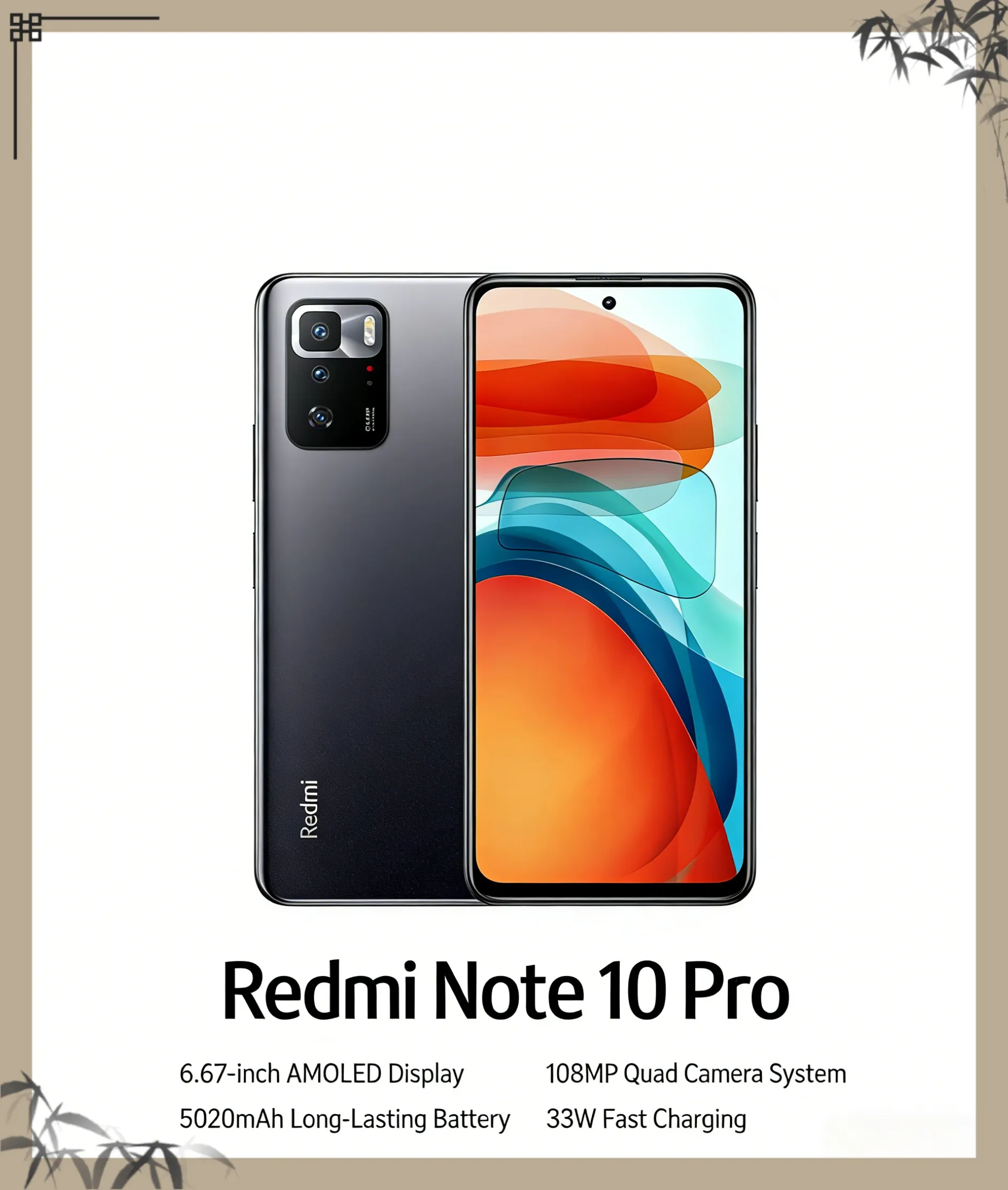 Xiaomi Redmi Note 10 Pro Smartphone 6.6" FHD+ 120Hz Display 64MP Triple Camera 67W Fast Charge 5000mAh Battery Global Version - Imagen 2