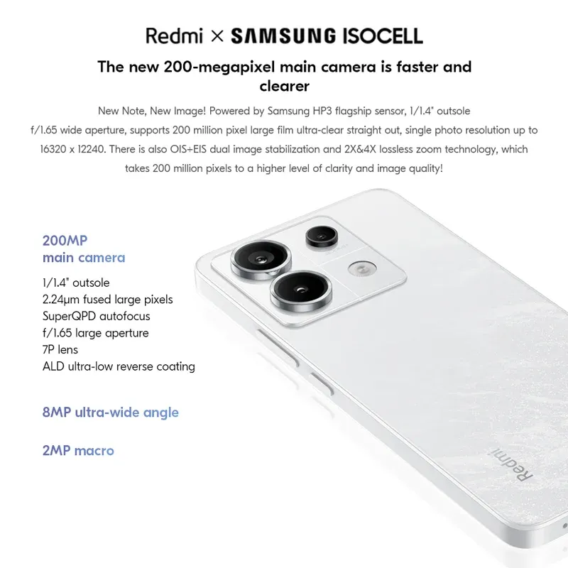 Xiaomi Redmi Note 13 Pro 5G Global firmware  200MP OIS Camera 120Hz 1.5K Snapdragon 7S Gen 2 67W Fast Charging used phone - Imagen 5
