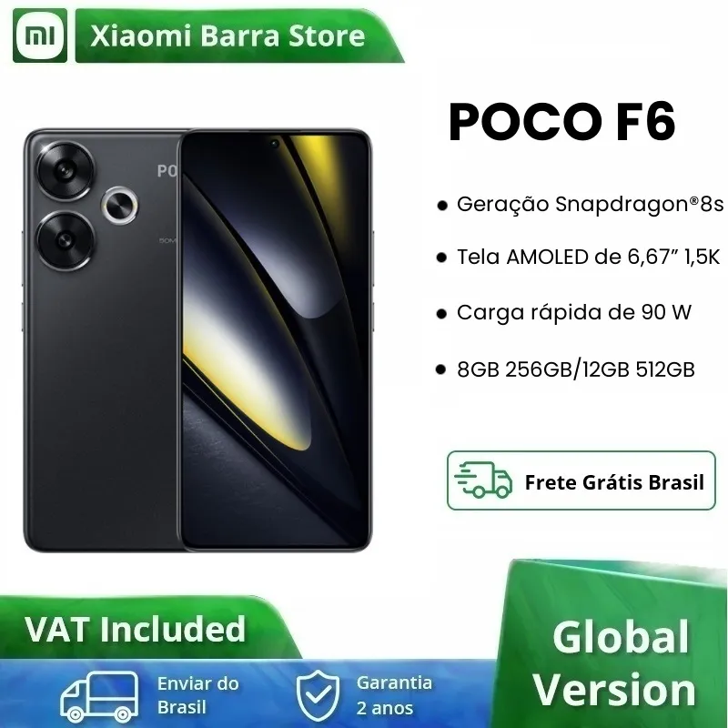 Global version POCO F6 Smartphone Snapdragon®8s Gen 3 6.67" 1.5K 120Hz CrystalRes AMOLED 90W Turbo Charging 5000mAh Battary - Imagen 1