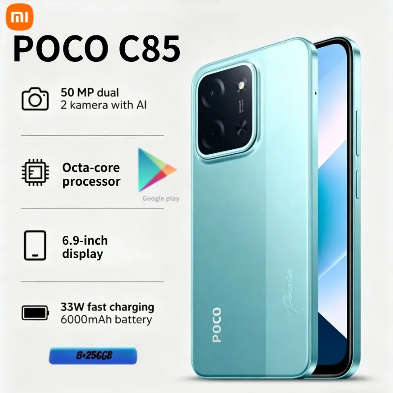 POCO C85 Smartphone: 6.9-inch 120Hz LCD, 50MP AI Camera, 6000mAh Battery, 33W Fast Charging, Helio G81 Ultra, 8GB+256GB - Imagen 1
