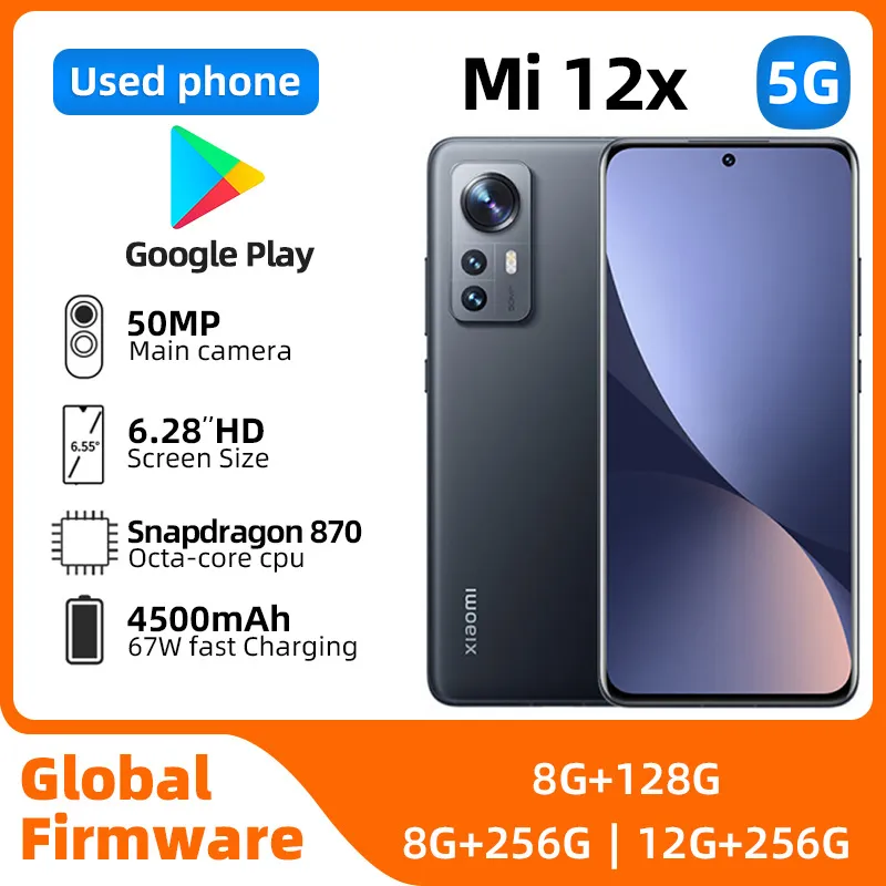 Xiaomi 12X 5G CPU Qualcomm Snapdragon 870 3.2GHz 6.28inch 50MP camera Battery 4500mAh used phone - Imagen 1