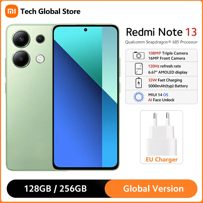 Xiaomi Redmi Note 13 Smartphone Global Version Snapdragon® 685 6.67" 120Hz AMOLED Display 108MP Triple Camera 33W Fast Charging - Imagen 1