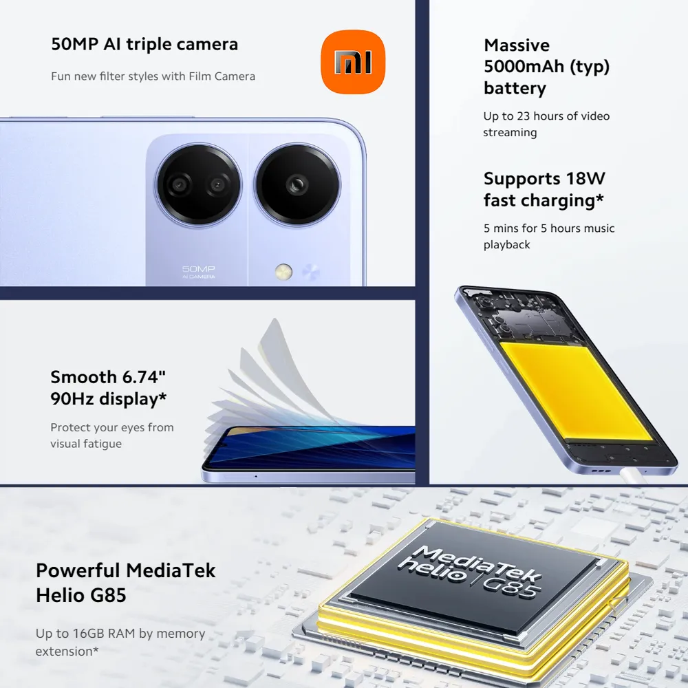 Xiaomi Poco C65 6.74-inch LCD Screen Helio G85 Processor 8 Million Front Camera Selfie Lens 8GB+256gb Memory 4G Camera Phone - Imagen 5