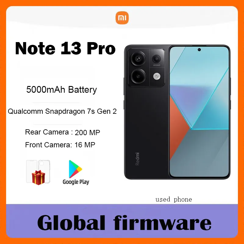 Global firmware  Xiaomi Redmi Note 13 Pro 5G  200MP OIS Camera 120Hz 1.5K Snapdragon 7S Gen 2 67W Fast Charging used phone - Imagen 1