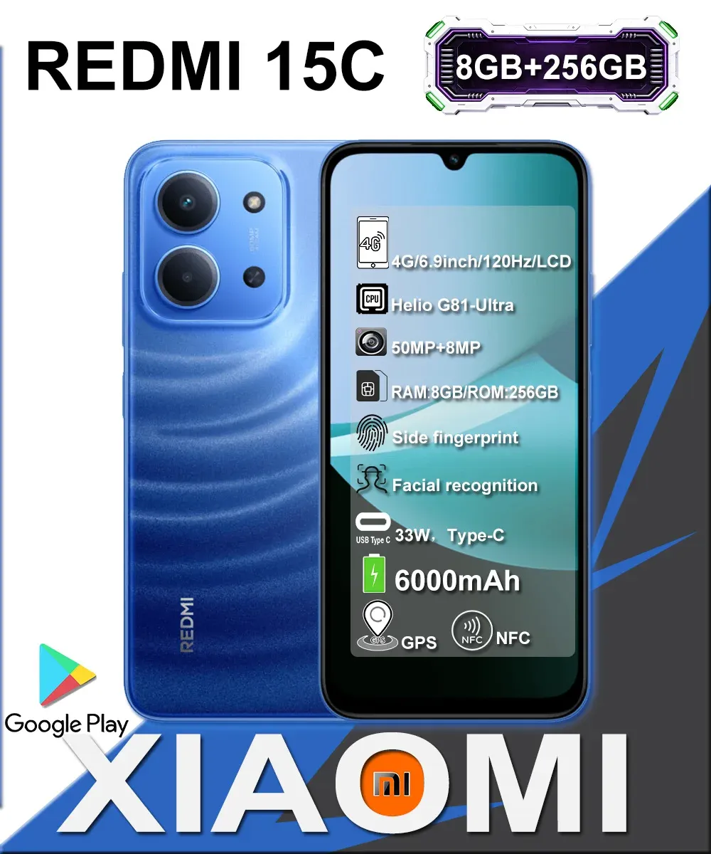 Xiaomi Redmi 15C Ultra-long battery life smartphone 8+256GB ram - Imagen 1