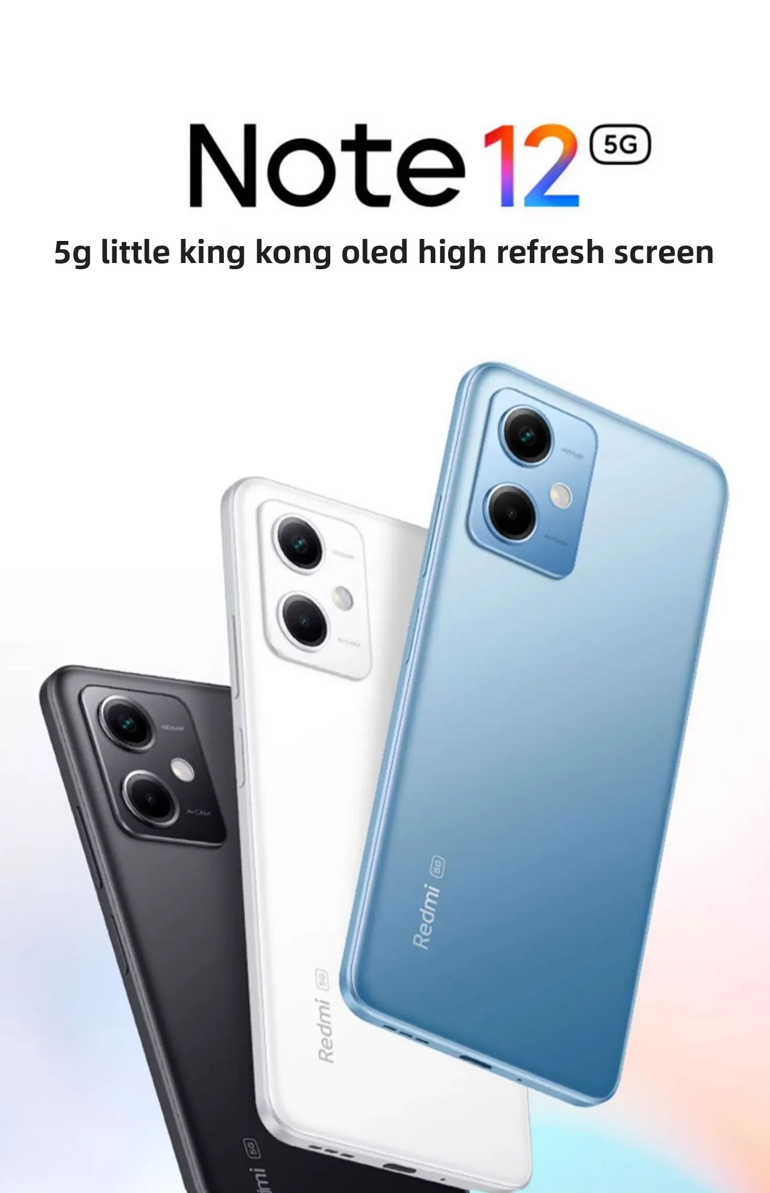 Redmi Note 12 5G Snapdragon 4 Gen1 6GB/8GB RAM 128GB/256GB ROM 5000mAh Battery Dual SIM Phone Smartphone Mobile Phones - Imagen 1