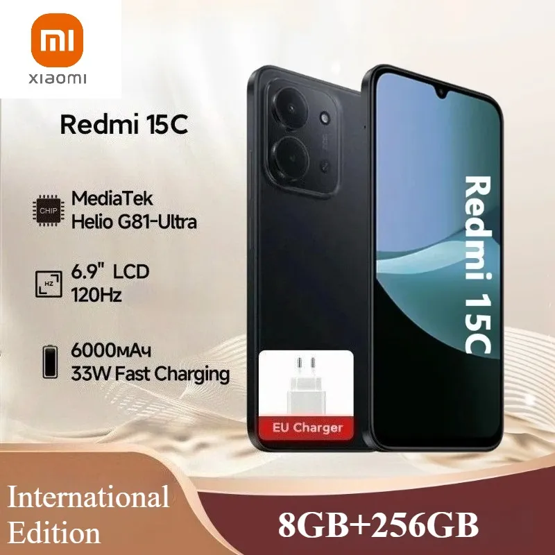 Xiaomi Redmi 15C Smartphone 6.9" HD+ 120Hz Display 6000mAh Battery 33W Charge 50MP Camera Unlocked Global Version Cell Phone - Imagen 1