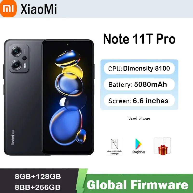 Xiaomi Redmi Note 11T Pro 5G Smartphone Global firmware Android MediaTekDimensity 8100 144Hz 5080mAh Used Phone - Imagen 1