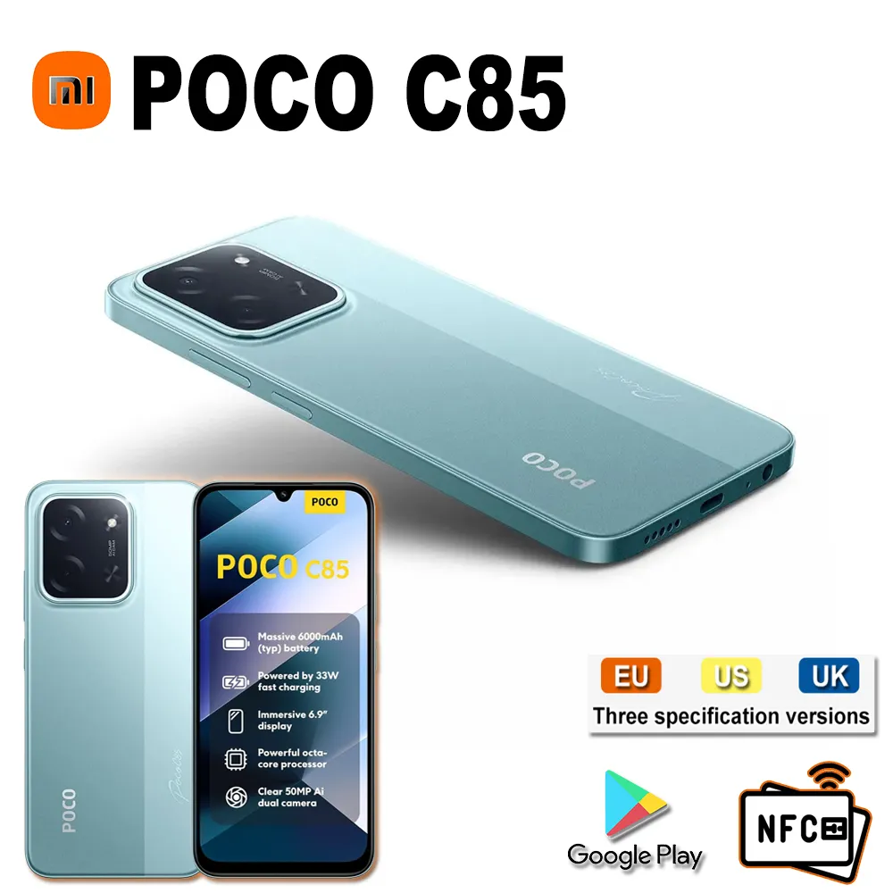XIAOMI POCO C85 original smart phone 6000mAh/8GB+256GB memory/support GPS/NFC/200% volume increase/FM/EU/US/UK specification - Imagen 1