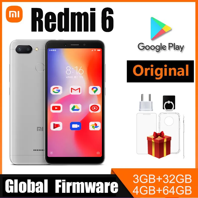 Xiaomi Redmi 6 Smartphone  googleplay Mobile Phone 5.45" Full Screen AI Face ing used phone - Imagen 1