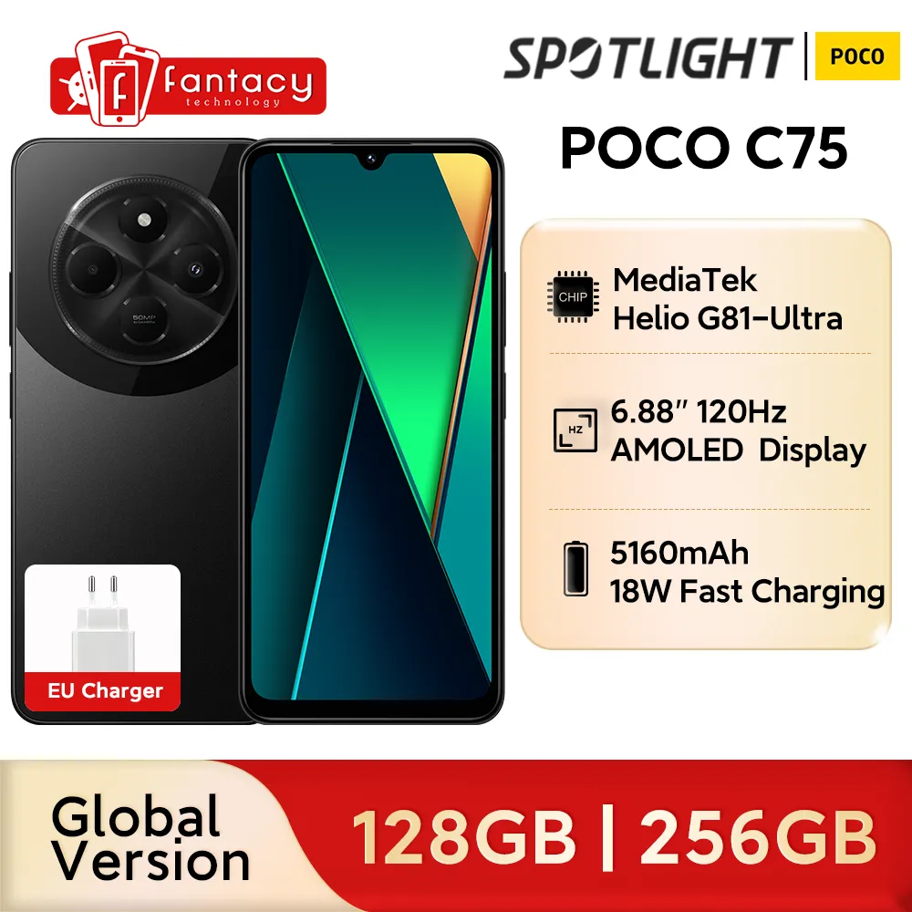 2024 New World Premiere POCO C75 Global Version 6.88'' 120Hz Display NFC Helio G81-Ultra 50MP Camera Massive 5160mAh Battery - Imagen 1