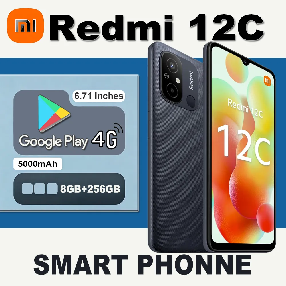 Original Xiaomi Redmi 12C 8GB 256GB 5000mAh 4G Mobile Phone Global ROM - Imagen 1