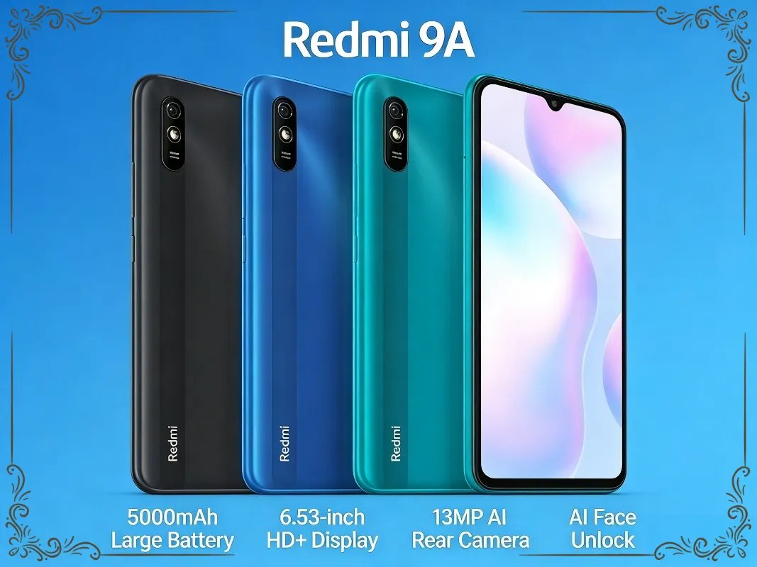 Redmi 9A  Mobile Phone 5000mAh Long Lasting Battery 13MP Rear Camera 6.53" Display Face Unlock Cell Phone Smartphone Mobile - Imagen 1