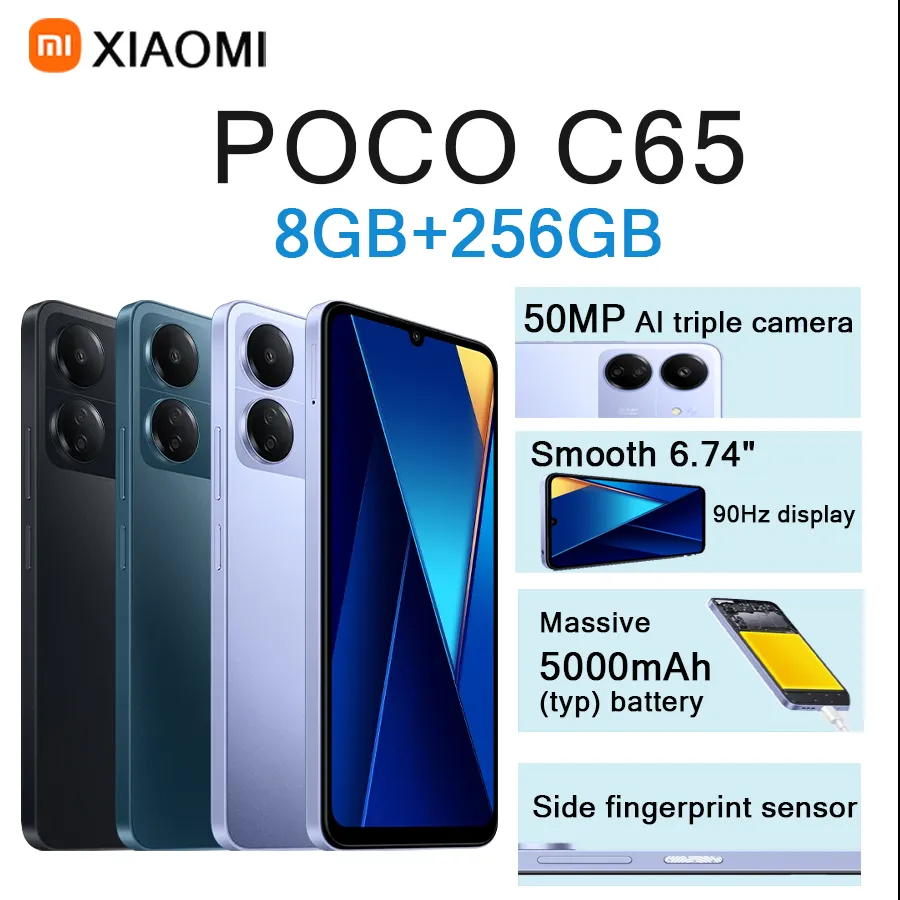 Xiaomi POCO C65 6.74" 90Hz Display 8GB+256GB 50MP Ultra-Clear Cam 5000mAh Battery Dual SIM Unlocked Smartphone - Imagen 1