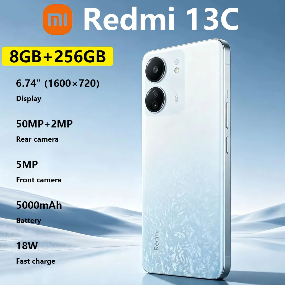 Xiaomi Redmi 13C Gaming Phone 50MP Main Camera 5000mAh Large Capacity Battery 18W Fast Charge Dual SIM Smartphone 8+256GB - Imagen 1