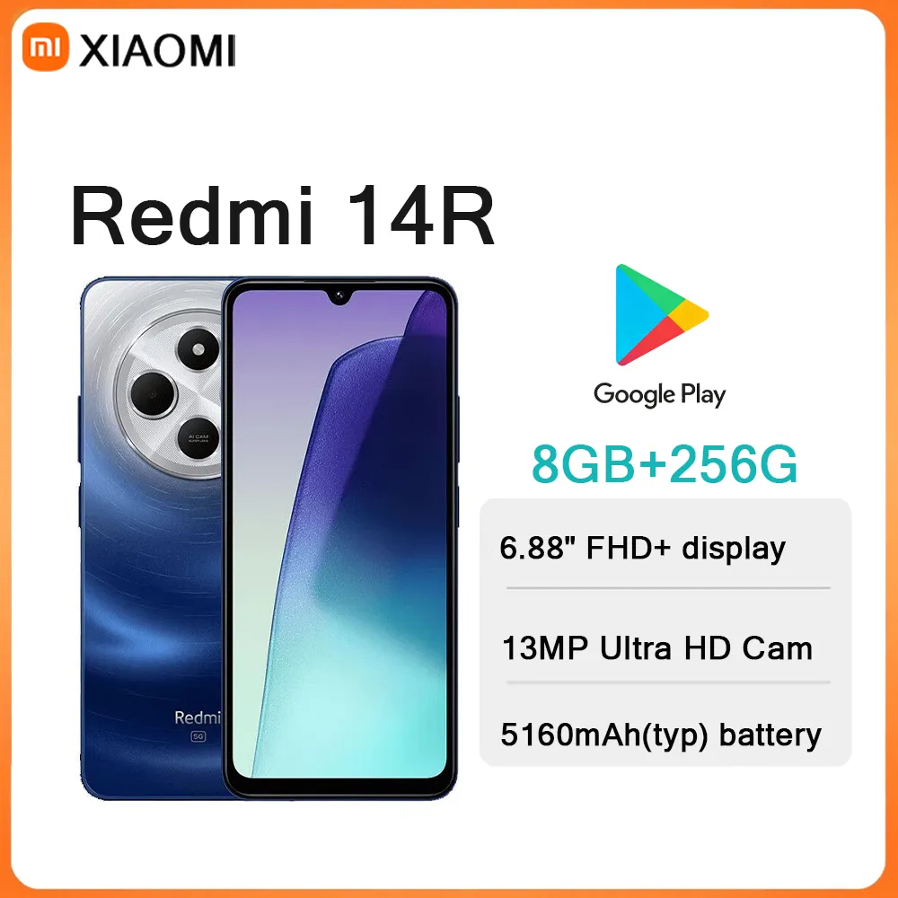 Xiaomi Redmi 14R Global Version Smartphone Large HD Display Long Lasting Battery Dual SIM 4G Mobile Phone Cheap Unlocked - Imagen 1