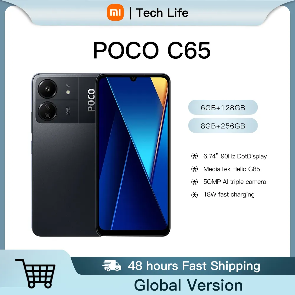 POCO C65 Global Version 128GB/256GB NFC MediaTek Helio G85 6.74" 90Hz Display 50MP Triple Camera 18W Fast Charging smartphone - Imagen 1