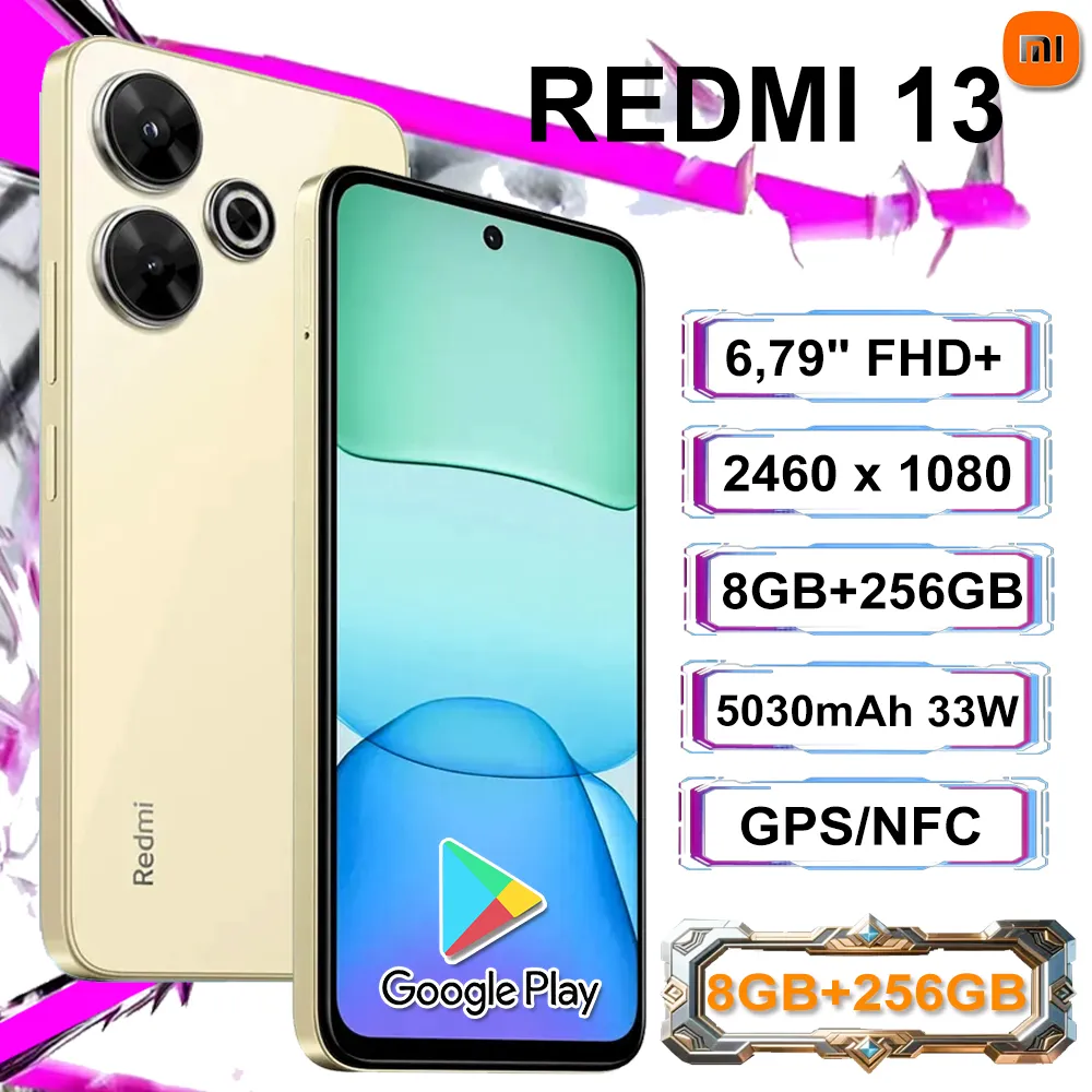 [EU/US/UK specifications] Xiaomi Redmi13 smart phone 2460x1080 high resolution 8gb+256gb GPS/NFC function Long battery life - Imagen 1