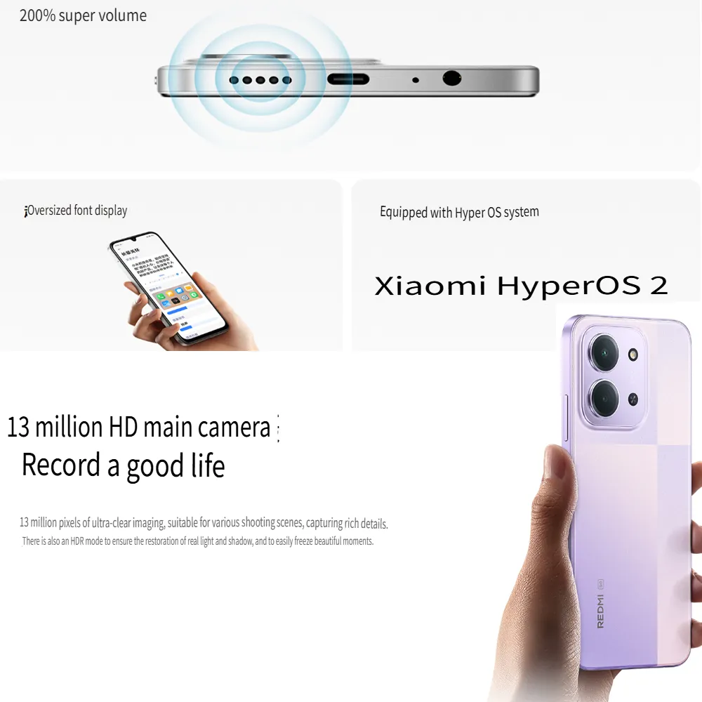 XIAOMI/REDMI 15R original smart thin and thin 5G mobile phone 13 million pixels high-definition main camera 8GB+256GBn memory/60 - Imagen 6