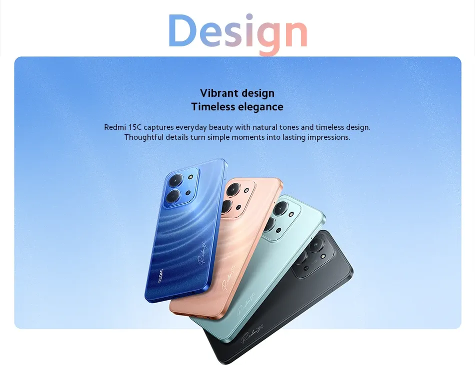 Xiaomi Redmi 15C 8GB+256GB Ultra-slim Android Phone 6000mAh Battery Fingerprint Facial Recognition Smartphone New Arrival - Imagen 5