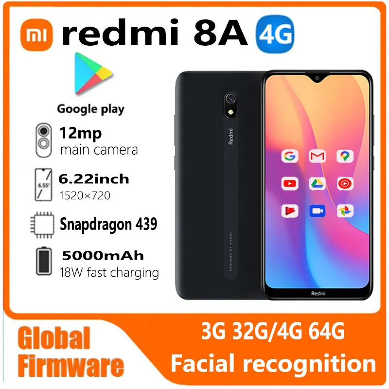 Xiaomi Redmi 8A smartphone 4G 64G Global firmware 5000mAh 6.22inch Snapdargon 439 12MP 18W Facial recognition used phone - Imagen 1