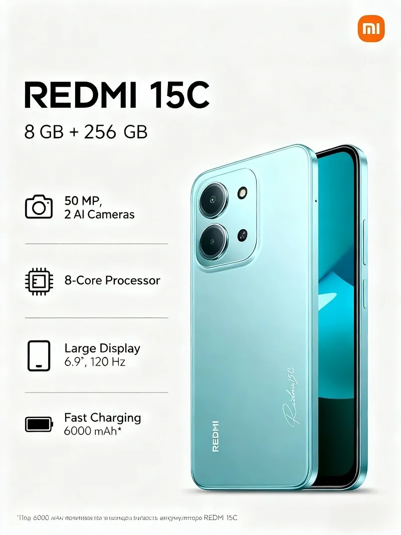 Xiaomi  Redmi 15C  Version 6.9 Inch 120Hz High Refresh Rate 50MP AI Camera 33W Fast Charging Mobile Phones Smartphone - Imagen 3