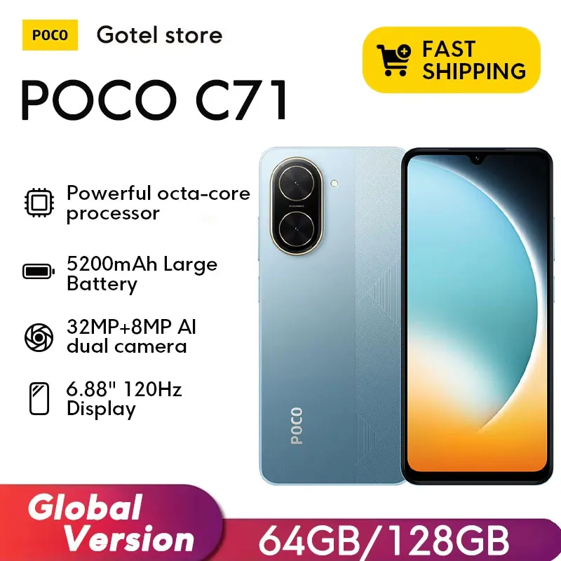 【Brand+】Xiaomi POCO C71 15W 32MP 5200 mAh Battery Global version 15W Smartphone - Imagen 1