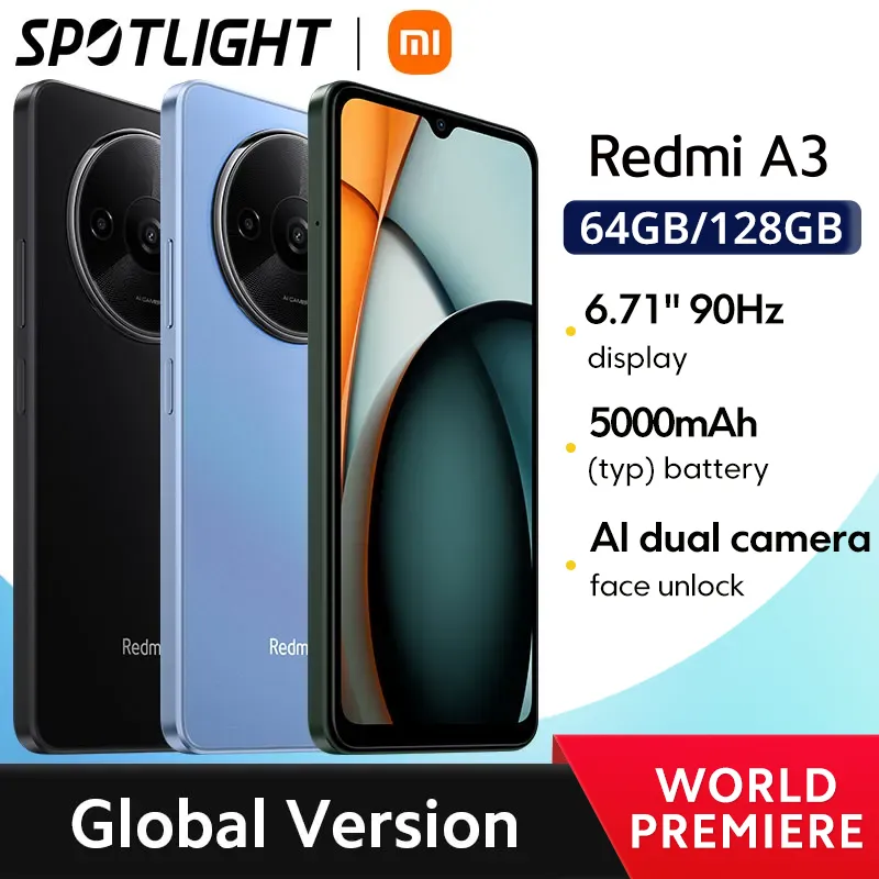 [World Premiere]Global Version Xiaomi Redmi A3 MediaTek Helio G36 Smartphone 90Hz 6.71" Dot Drop display 5000mAh Battery - Imagen 1