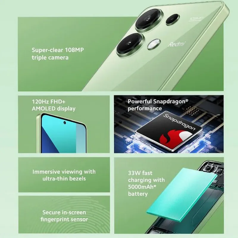 Xiaomi Redmi Note 13 4G Global Version 5000mAh Snapdragon® 685 108MP camera 120Hz AMOLED display 33W charging - Imagen 2