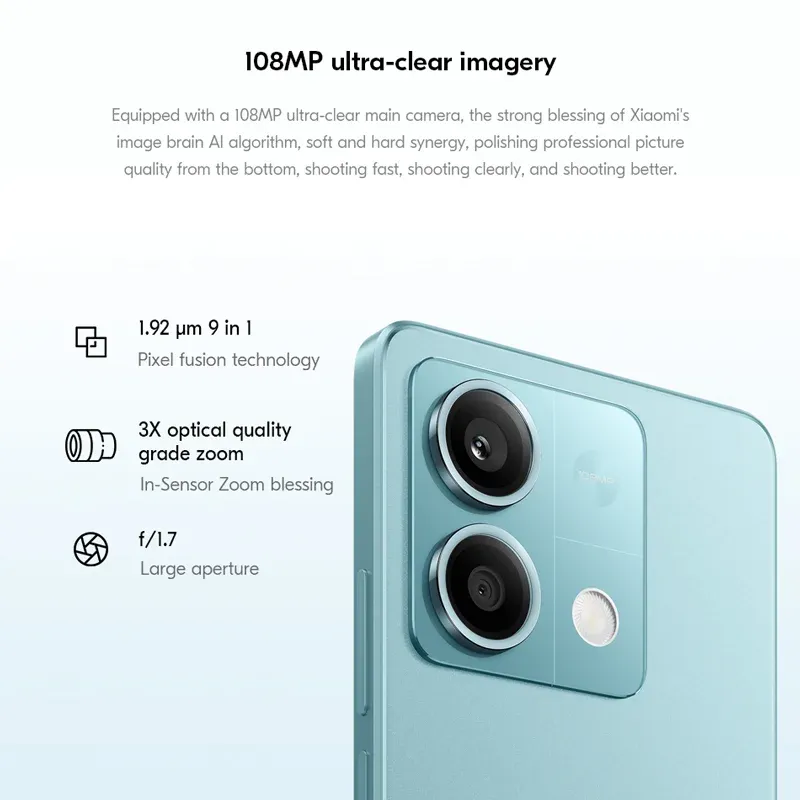 Global firmware  Xiaomi Redmi Note 13 5G Smartphone 128GB 256GB ROM Dimensity 6080 6.67'' AMOLED Screen 5000mAh 33W used phone - Imagen 5