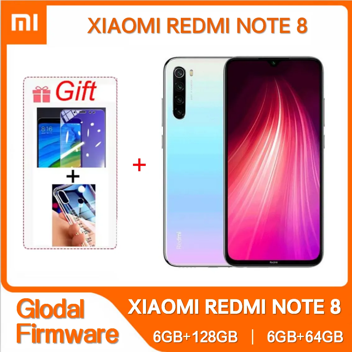 Original Xiaomi Redmi Note 8 Global ROM with Phone Case Original Android Phone 4000mAh Baterry Quad Cmaera 4G Smartphone - Imagen 1