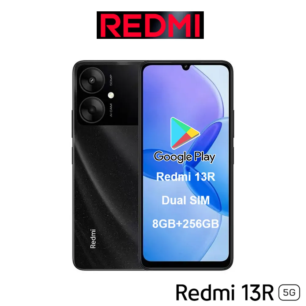 XIAOMI smart phone Redmi 13R 5G/support Bluetooth 5.3, dual-band WiFi/6.74-inch water drop LCD screen/Mediatek DNT 6100+ - Imagen 1
