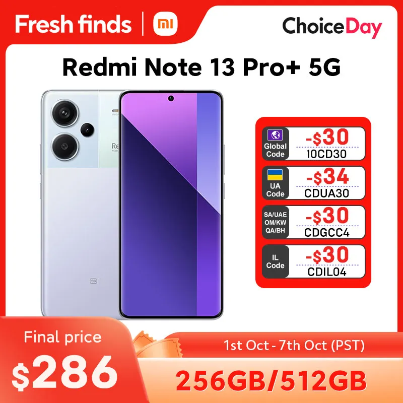 [Global Version] Xiaomi Redmi Note 13 Pro Plus 5G Smartphone 200MP OIS Camera 6.67" curved MOLED display 120W HyperCharge 120Hz - Imagen 1