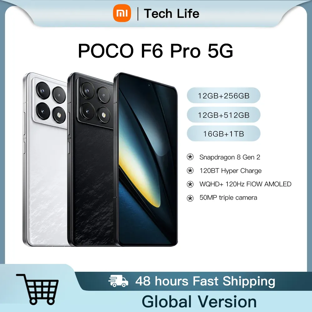 Global Version POCO F6 Pro 5G Smartphone Snapdragon® 8 Gen 2 6.67'' 120Hz Flow AMOLED DotDisplay 120W HyperCharge 5000mAh NFC - Imagen 1