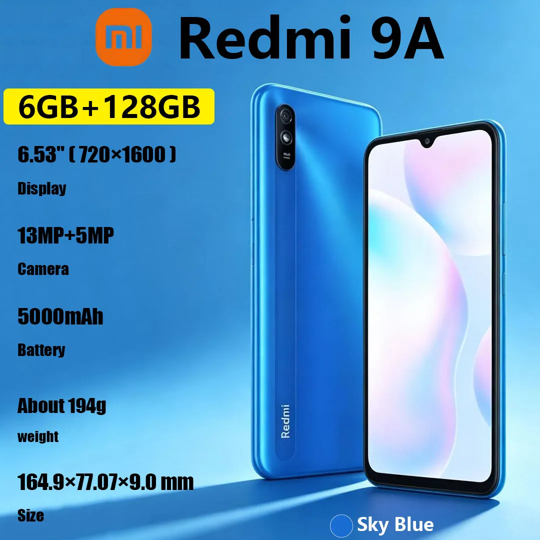 Xiaomi Redmi 9A Mobile Phone, 5000mAh Long Battery Life, 6.53-inch Large Screen, AI Single Camera, Affordable Smartphone - Imagen 1