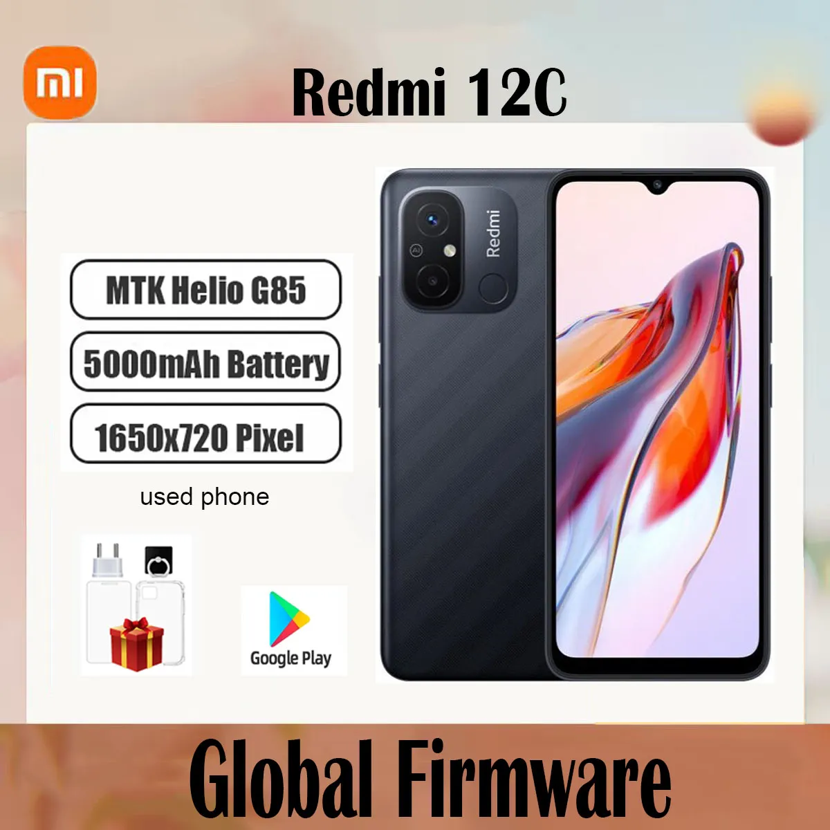 Original Xiaomi Redmi 12C Smartphone Global firmware 5000mAh Battery Octa Core 50MP 6.71'' 4G Used Phone - Imagen 1