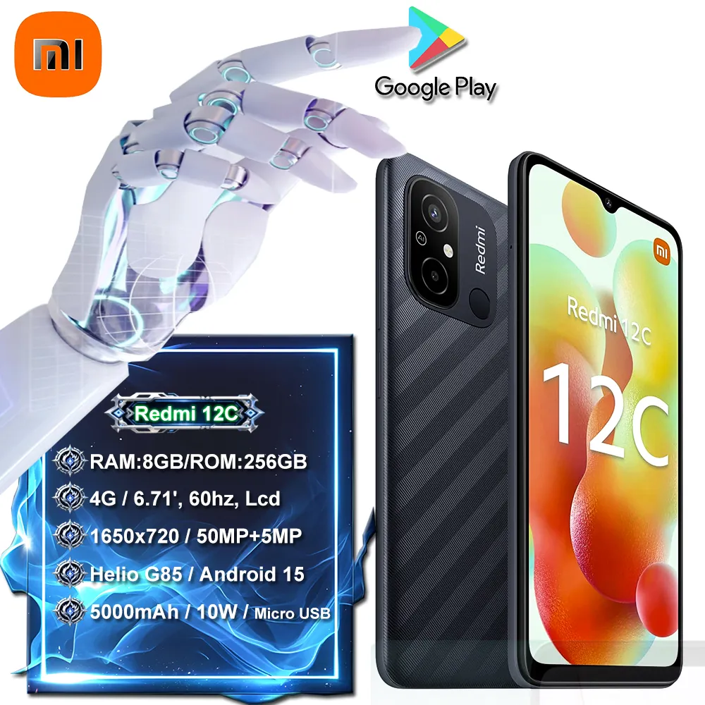[EU/US/UK specifications] Smart phone Xiaomi redmi 12C original 4G mobile phone supports back fingerprint/facial recognition - Imagen 1