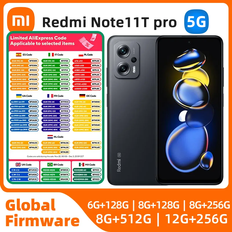 Global ROM Xiaomi Redmi Note 11T Pro 5G Dimensity 8100 144Hz LCD Eye-protection Screen 5080mAh 67W Fast Charging used phone - Imagen 1