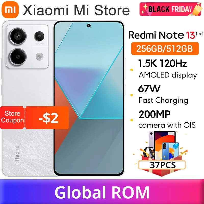 Global ROM Xiaomi Redmi Note 13 Pro 5G Smartphone Snapdragon 7s Gen 2 5100mAh 67W Fast Charging 120Hz Screen 8GB 256GB Cellphone - Imagen 1