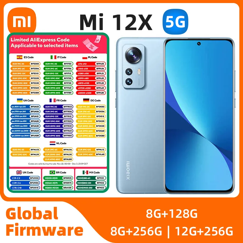 Xiaomi Mi 12x Android 5G Unlocked 6.28 inch 12GB RAM 256GB ROM All Colours in Good Condition Original used phone - Imagen 1