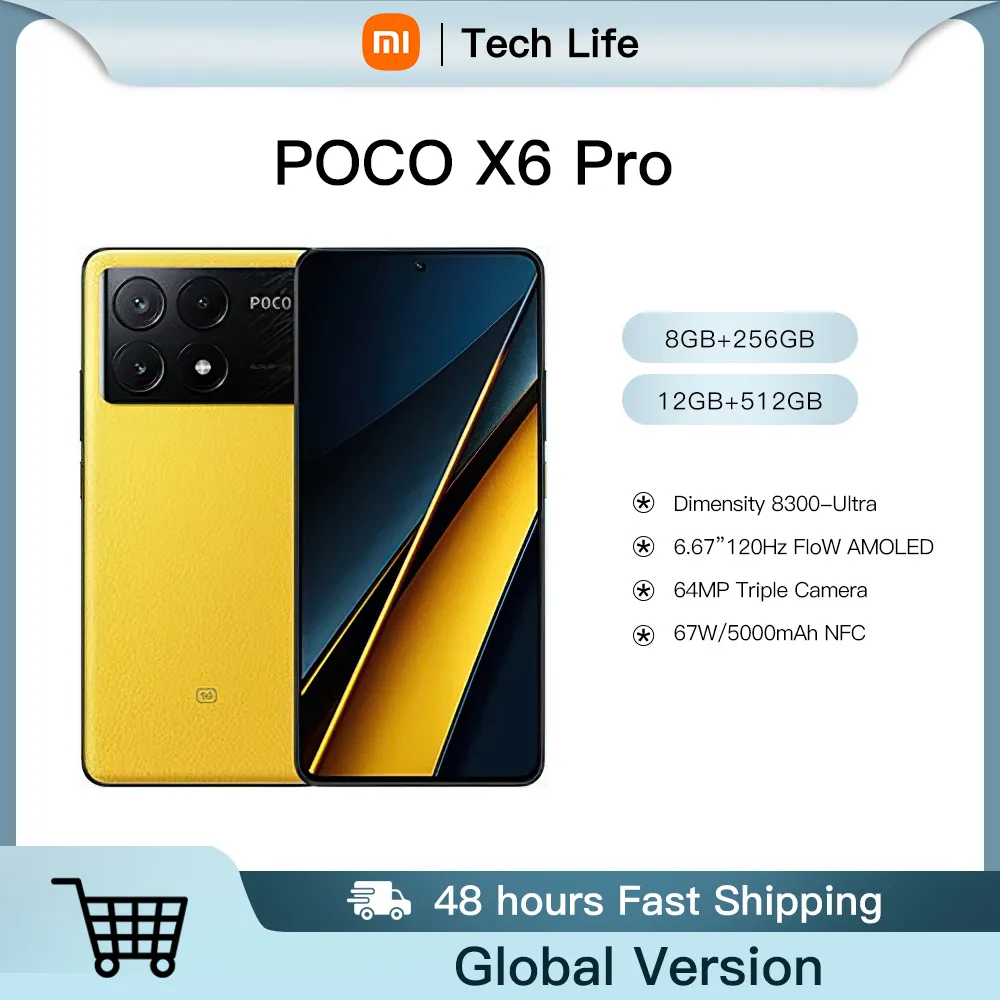 POCO X6 Pro 5G Global Version Smartphone 67W turbo charging 6.67" 1.5K Flow AMOLED DotDisplay 64MP camera Dimensity 8300-Ultra - Imagen 1