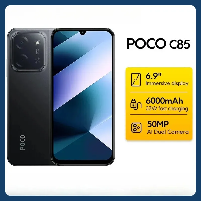 Xiaomi POCO C85 Smartphone FHD+ 90Hz Display 50MP Dual Camera 6000mAh Battery 33W Fast Charge Global Version gaming work phone - Imagen 1